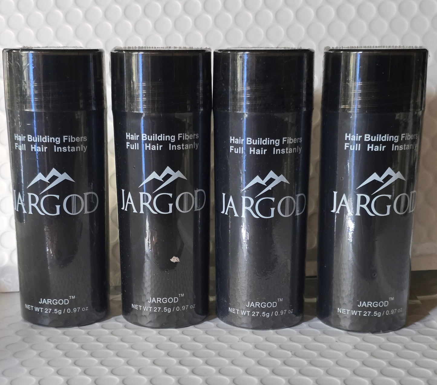 Black Hair Building Fibers Hair Loss Concealer Large 27.5g each Pack of Four Bottle -JARGOD