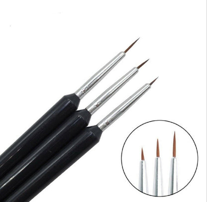 3PCS Nail Art Pen Liner UV Gel Liner Polish Brush Tool Set Jargod