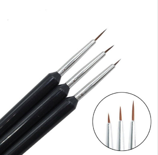 3PCS Nail Art Pen Liner UV Gel Liner Polish Brush Tool Set Jargod