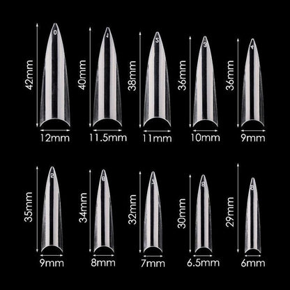 Long Stiletto French False Fake Nail Tips Artificial Fingernail Tips