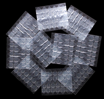JARGOD 10 Sheets ( 240 Tabs) Nail Adhesive Tabs Double-side Nail Glue Sticker Waterproof for False Nail Tips