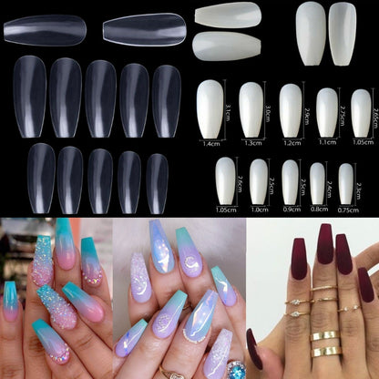 100pc Long Coffin Ballet Full Cover Fake Nails False Nail Tips Artificial Nails Tips Press on nails Jargod