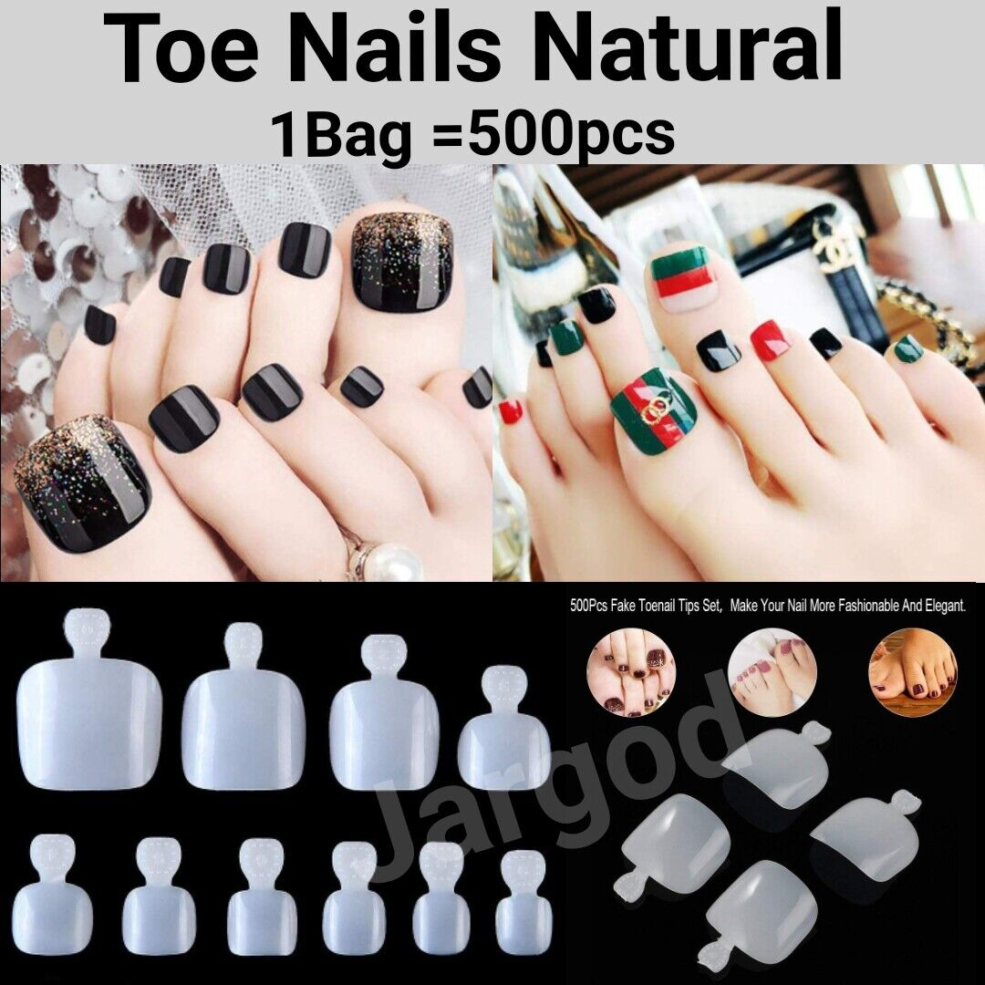Toenails Full Cover Square False Fake Nails Tips Nails Manicure 500pcs in bag Jargod