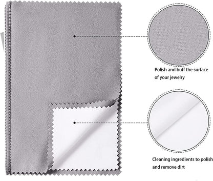 JARGOD Silver Polishing Cloth — Jewelry Tarnish Remover & Cleaner for Gold Silver Platinum, 11x14" Microfiber, Pack of 1