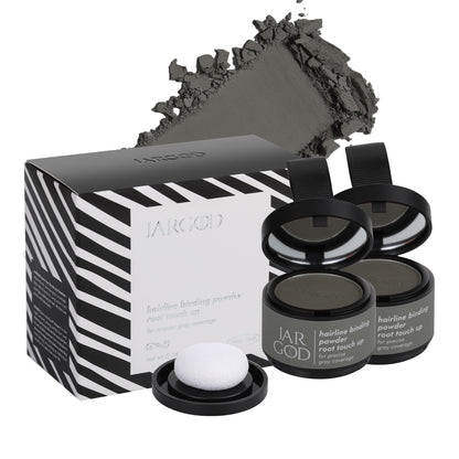 2 Pack Hairline Powder Root Touch-Up Temporary Concealing Powder for Women & Men, Instant Gray Coveragey, 4g each Jargod