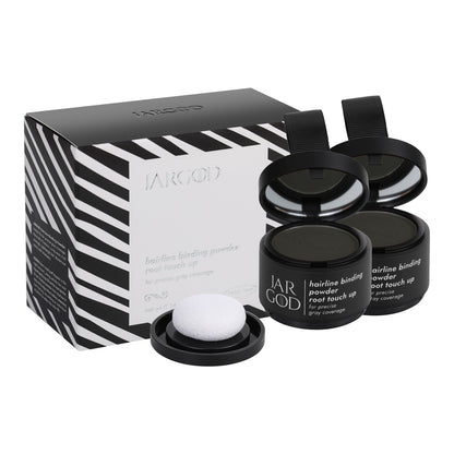 2 Pack Hairline Powder Root Touch-Up Temporary Concealing Powder for Women & Men, Instant Gray Coveragey, 4g each Jargod