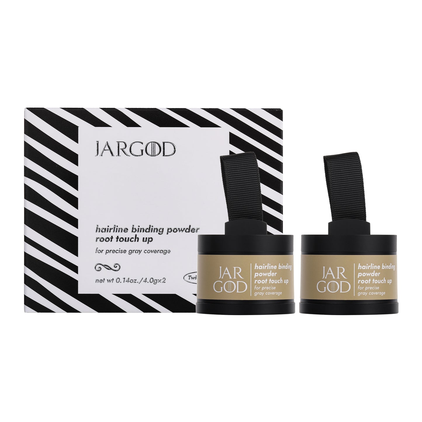 2 Pack Hairline Powder Root Touch-Up Temporary Concealing Powder for Women & Men, Instant Gray Coveragey, 4g each Jargod