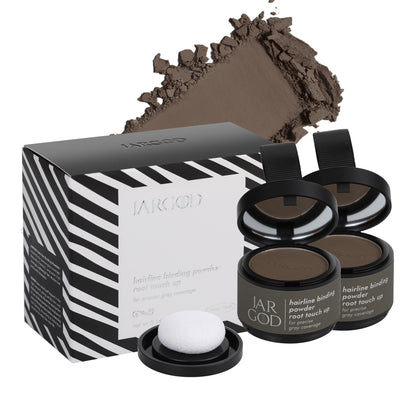 2 Pack Hairline Powder Root Touch-Up Temporary Concealing Powder for Women & Men, Instant Gray Coveragey, 4g each Jargod