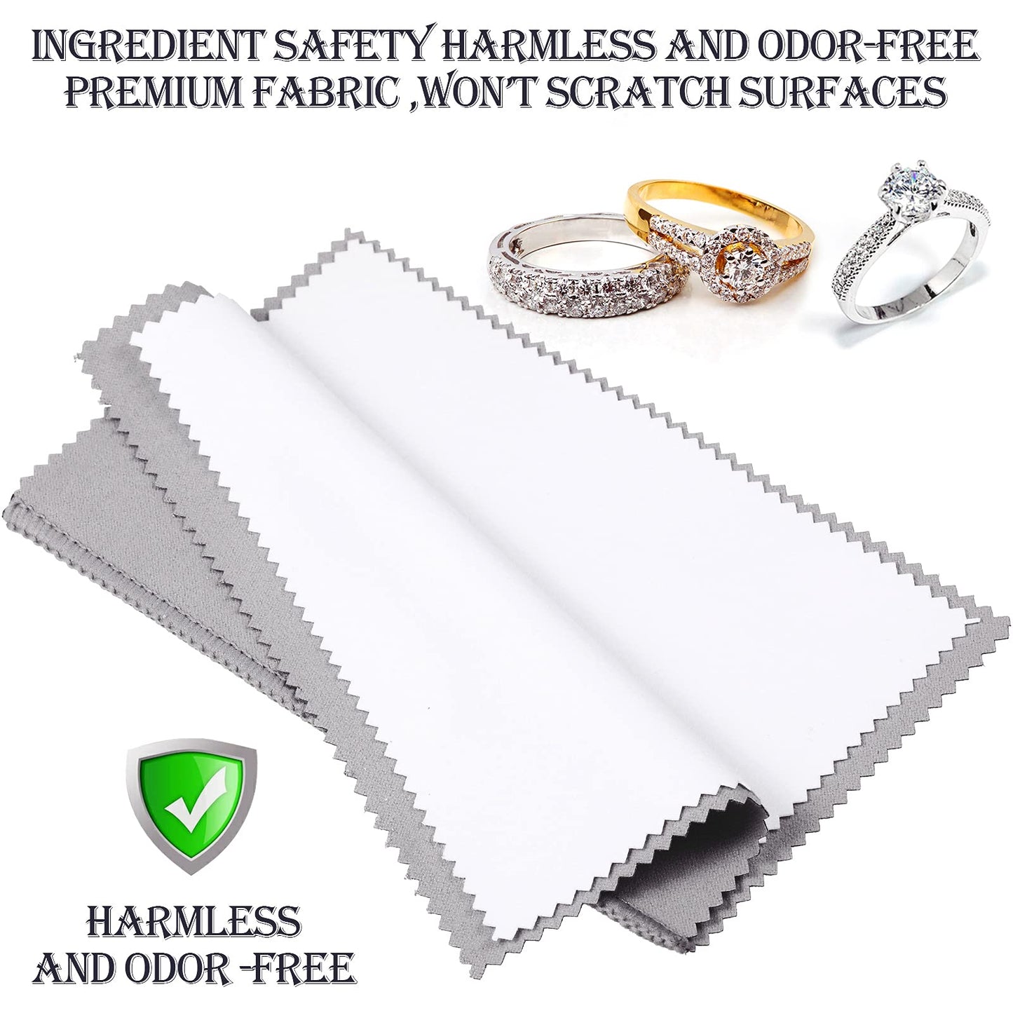 Jewelry Cleaning Polishing Cloth Cleaning 11" X 14" Xtra Large pro Size Cleaning Cloth for Gold, Silver, and Platinum Jewelry.(Pack of 5pcs) Cotton Jargod