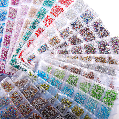Partition-size 1440pcs Nail Art Rhinestones Crystals Strass For Nails Decoration 1440 Pcs SS4 SS6 SS8 SS10 SS12 SS16 by jargod