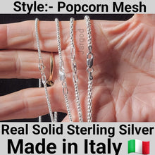 Load image into Gallery viewer, 925 Sterling Silver Popcorn Mesh Chain Necklace 2.5mm Italy Jargod
