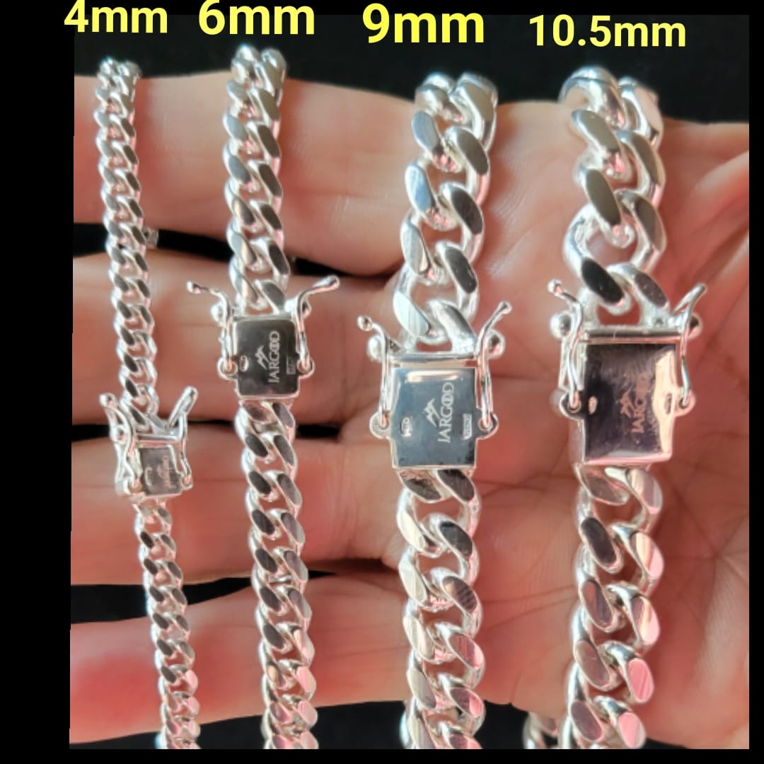 Real Solid 925 Sterling Silver Miami Cuban Chain Necklace Box Lock Clasp 6mm Italy Jargod