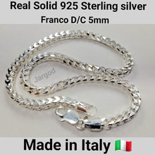 Load image into Gallery viewer, Real Solid 925 Sterling Silver Franco Diamond Cut Chain Necklace 5mm Italy Jargod
