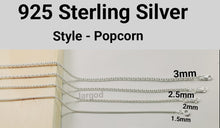 Load image into Gallery viewer, 925 Sterling Silver Popcorn Mesh Chain Necklace 2.5mm Italy Jargod
