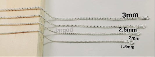 JARGOD 925 Sterling Silver Popcorn Mesh Chain Necklace 1.5mm - Made in Italy