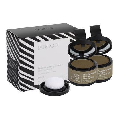 2 Pack Hairline Powder Root Touch-Up Temporary Concealing Powder for Women & Men, Instant Gray Coveragey, 4g each Jargod