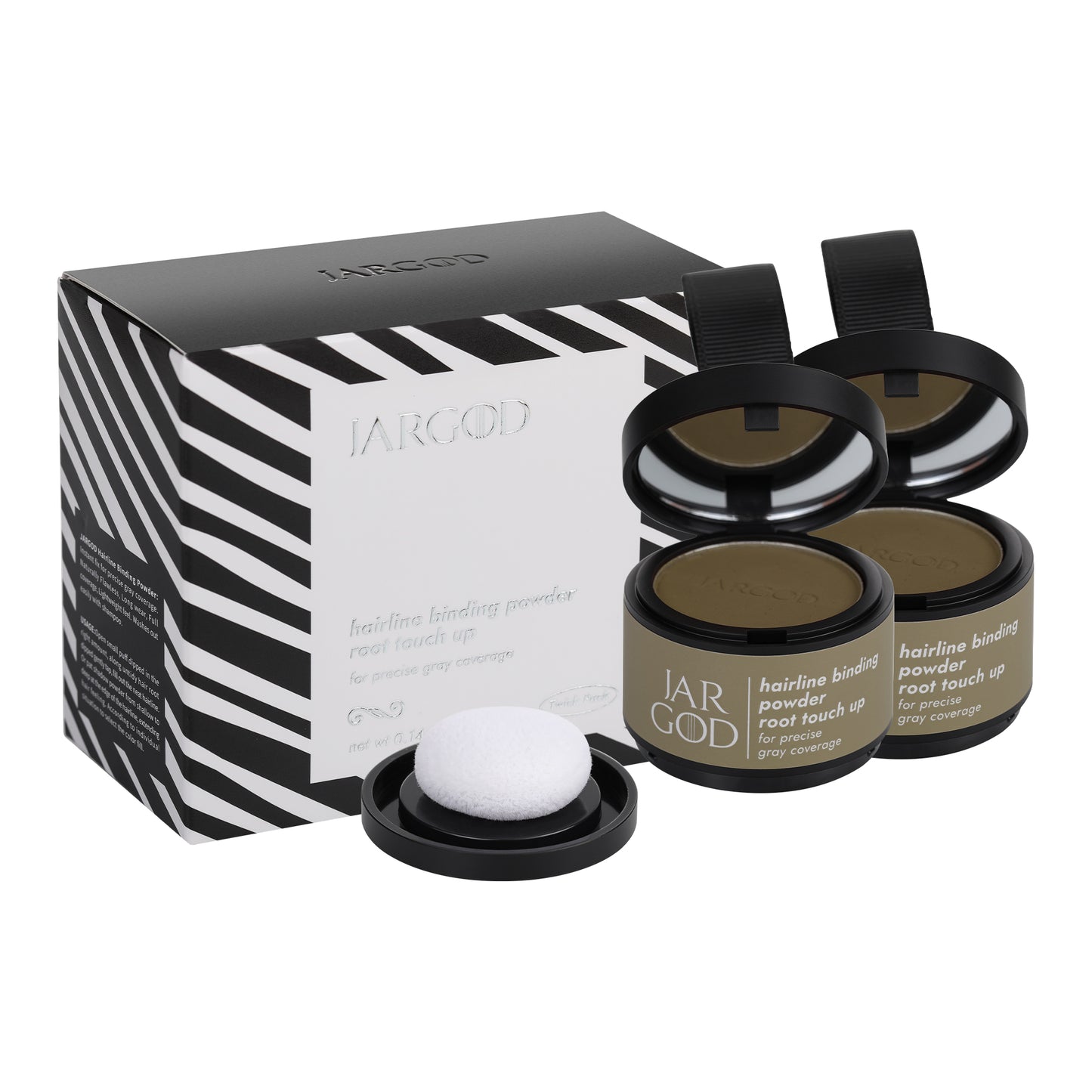 2 Pack Hairline Powder Root Touch-Up Temporary Concealing Powder for Women & Men, Instant Gray Coveragey, 4g each Jargod