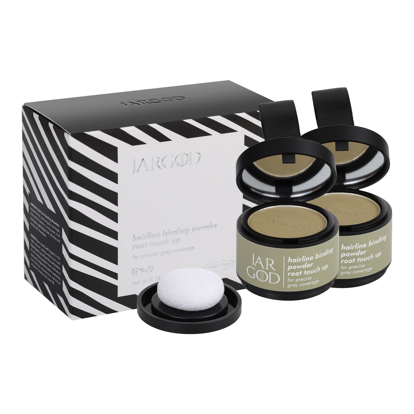 2 Pack Hairline Powder Root Touch-Up Temporary Concealing Powder for Women & Men, Instant Gray Coveragey, 4g each Jargod