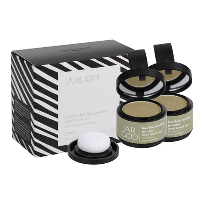2 Pack Hairline Powder Root Touch-Up Temporary Concealing Powder for Women & Men, Instant Gray Coveragey, 4g each Jargod