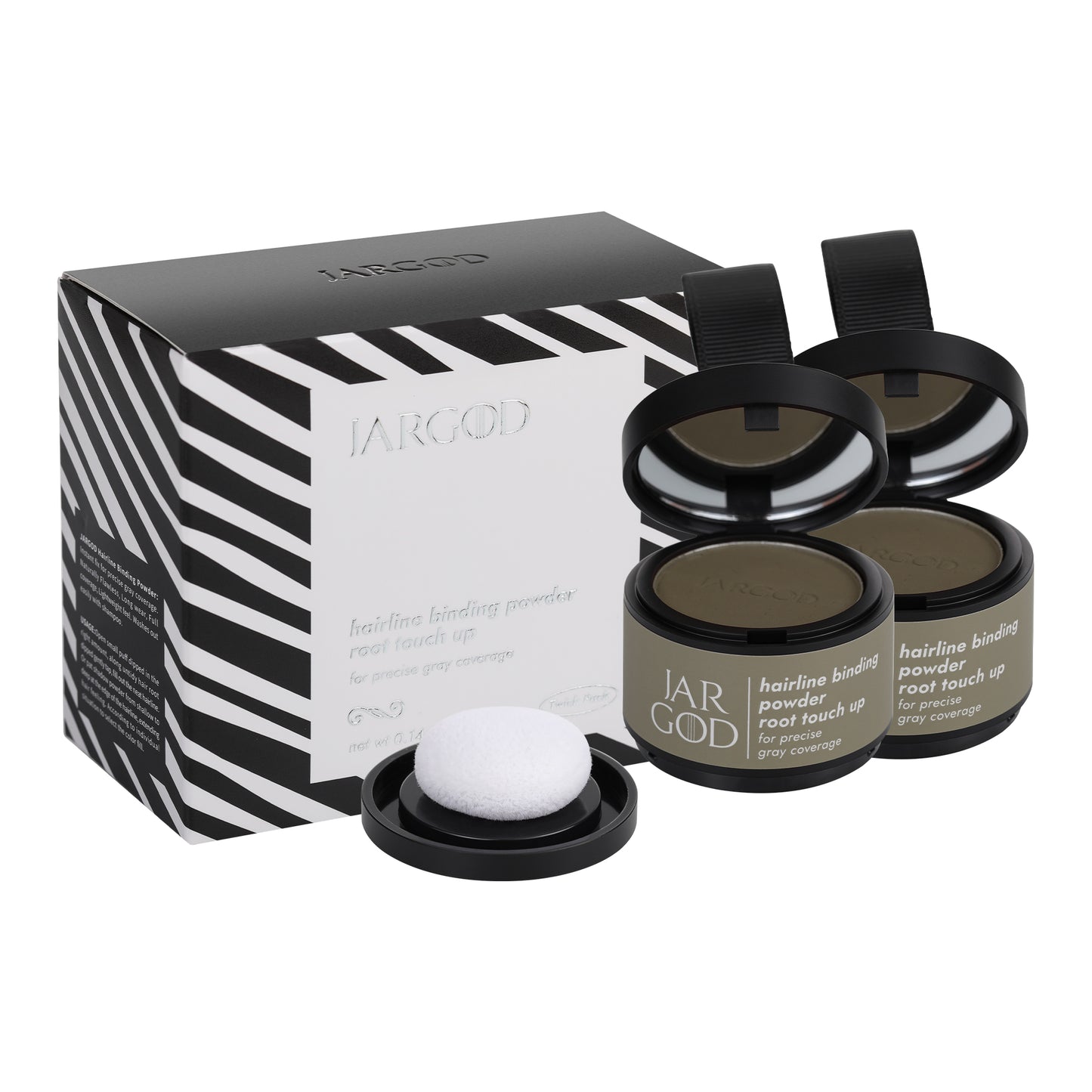 2 Pack Hairline Powder Root Touch-Up Temporary Concealing Powder for Women & Men, Instant Gray Coveragey, 4g each Jargod