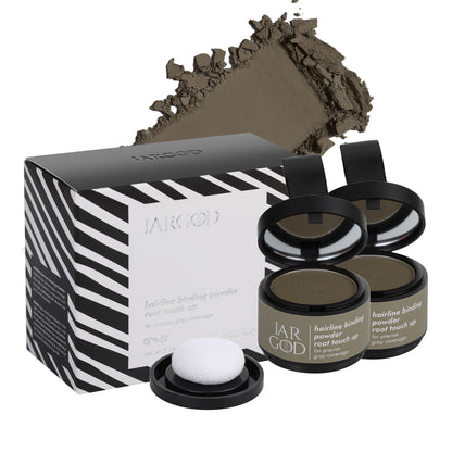 2 Pack Hairline Powder Root Touch-Up Temporary Concealing Powder for Women & Men, Instant Gray Coveragey, 4g each Jargod