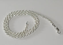 Load image into Gallery viewer, Jargod 1.8mm Solid 925 Sterling Silver Rope Chain Diamond-Cut Braided Chain Necklace
