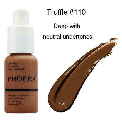 Twin Pack Phoera Foundation Makeup Full Coverage Liquid Base Brighten Long Lasting Twin Pack
