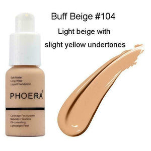Twin Pack Phoera Foundation Makeup Full Coverage Liquid Base Brighten Long Lasting Twin Pack