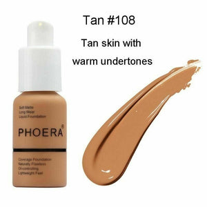 Twin Pack Phoera Foundation Makeup Full Coverage Liquid Base Brighten Long Lasting Twin Pack