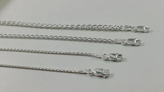 Real Solid 925 Sterling Silver Wheat Spiga Chain Necklace 2.7mm Made in Italy Jargod