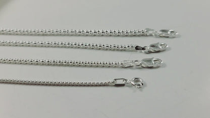 JARGOD 925 Sterling Silver Popcorn Mesh Chain Necklace 2.5mm - Made in Italy