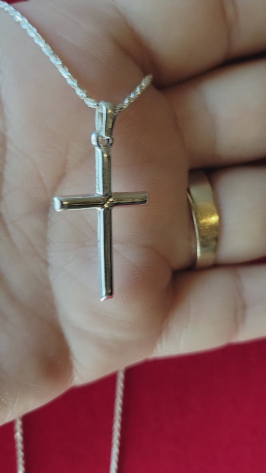 Cross Pendant (small) Real Solid 925 Sterling Silver Men women Made in Italy Jargod