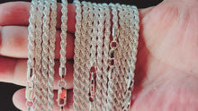 Load and play video in Gallery viewer, Real Solid 925 Sterling Silver Rope Chain Necklace 5.5mm Italy Choose Length Jargod
