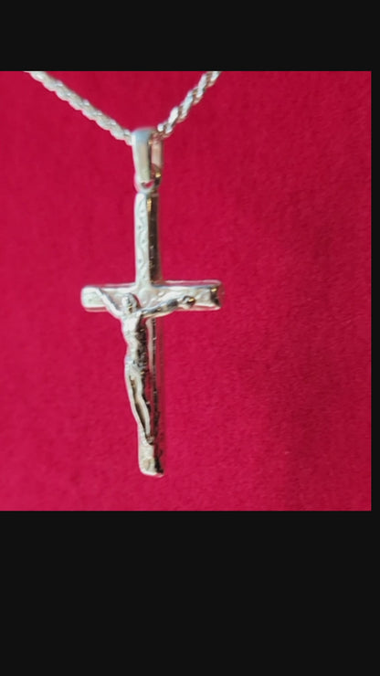 JARGOD Real Solid 925 Sterling Silver Crucifix Cross Pendant (Small) — Made in Italy, Men Women