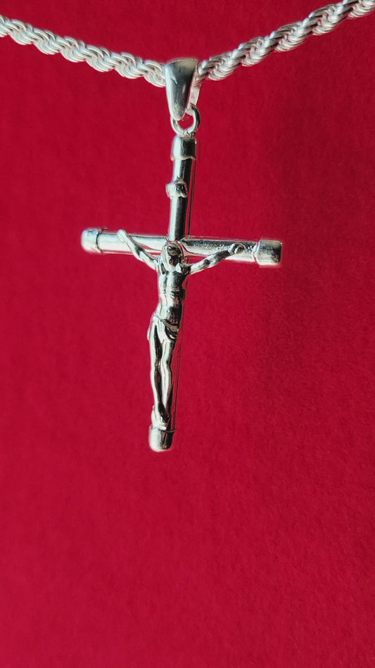 Large Crucifix Cross Pendant Large Real Solid 925 Sterling Silver for Men women Made in Italy Jargod