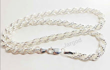 Load image into Gallery viewer, Real Solid 925 Sterling Silver Rope Chain Necklace 5.5mm Italy Choose Length Jargod
