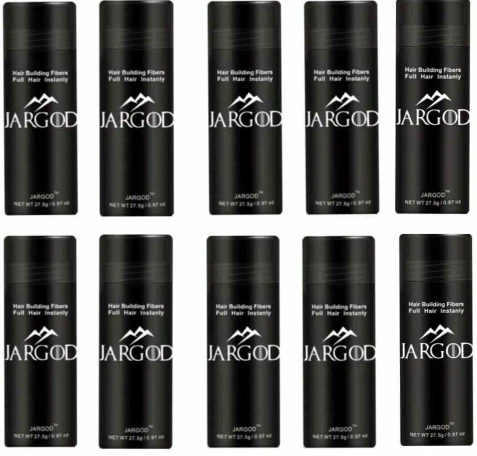 Hair Building Fibers for Instant Volume and Thicker Fuller Hair Large 27.5g ( Pack of 10 Bottles ) Hair Fibers for Women and Men Jargod