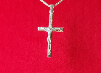 JARGOD Real Solid 925 Sterling Silver Crucifix Cross Pendant (Small) — Made in Italy, Men Women
