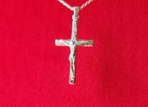 Crucifix Cross Pendant (Small) Real 925 Sterling Silver Men Women Italy Jargod