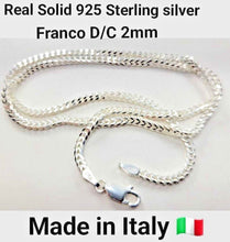 Load image into Gallery viewer, Franco Diamond Cut Sterling silver Chain Necklace Real Solid 925 Sterling Silver 2mm Italy Jargod
