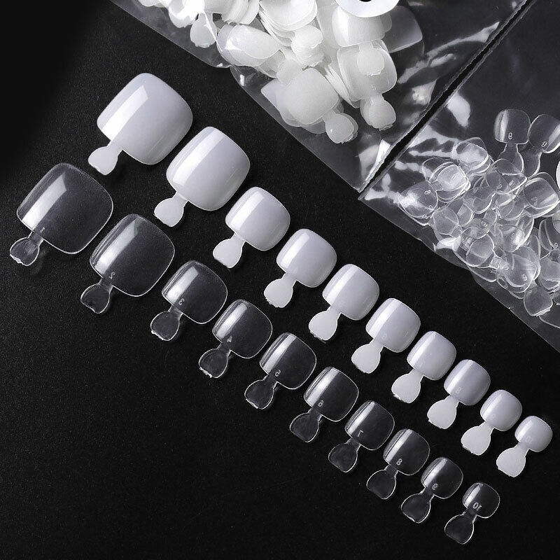Toenails Full Cover Square False Fake Nails Tips Nails Manicure 500pcs in bag Jargod