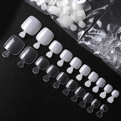 Toenails Full Cover Square False Fake Nails Tips Nails Manicure 500pcs in bag Jargod