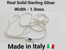 Load image into Gallery viewer, Real Solid 925 Sterling Silver Rope Chain Necklace 1.9 mm Italy Jargod
