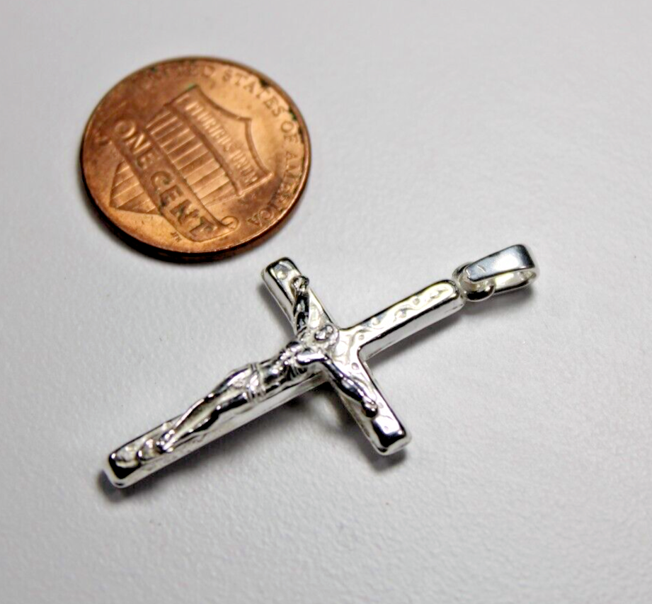 JARGOD Real Solid 925 Sterling Silver Crucifix Cross Pendant (Small) — Made in Italy, Men Women