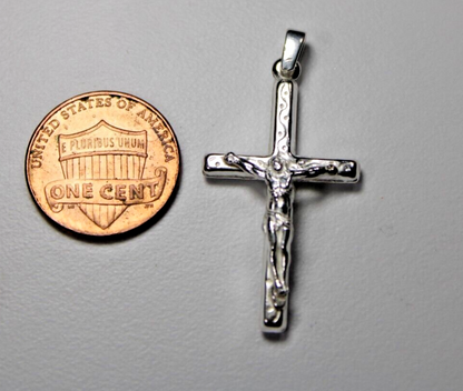 JARGOD Real Solid 925 Sterling Silver Crucifix Cross Pendant (Small) — Made in Italy, Men Women