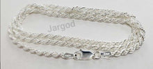 Load image into Gallery viewer, Real Solid 925 Sterling Silver Rope Chain Necklace 2.5 mm Italy Jargod

