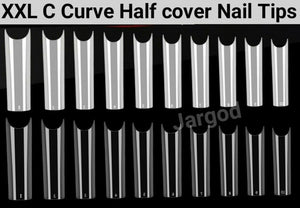 XXL C Curve Half Cover French Artificial False Nail Tips in bag Jargod