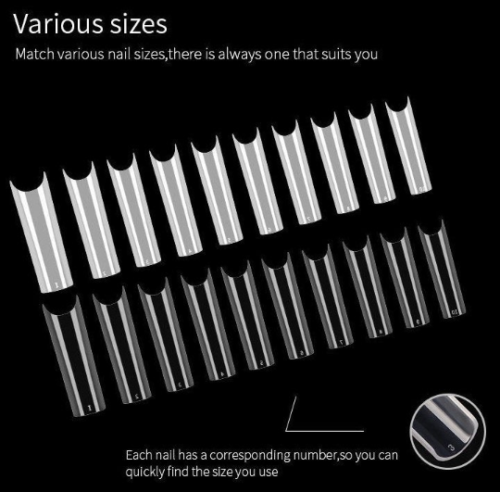 XXL C Curve / waterpipe / Half Tube Half Cover French Artificial False Nail Tips Choose 500pcs Jargod
