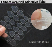 Load image into Gallery viewer, JARGOD 10 Sheets ( 240 Tabs) Nail Adhesive Tabs Double-side Nail Glue Sticker Waterproof for False Nail Tips
