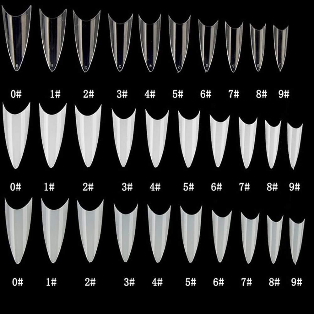 500Pc Stiletto French Half Cover False Fake Acrylic Nail Tips 